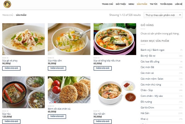 Thiết kế Website nhà hàng