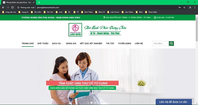 Thiết kế website phòng khám, trung tâm y tế